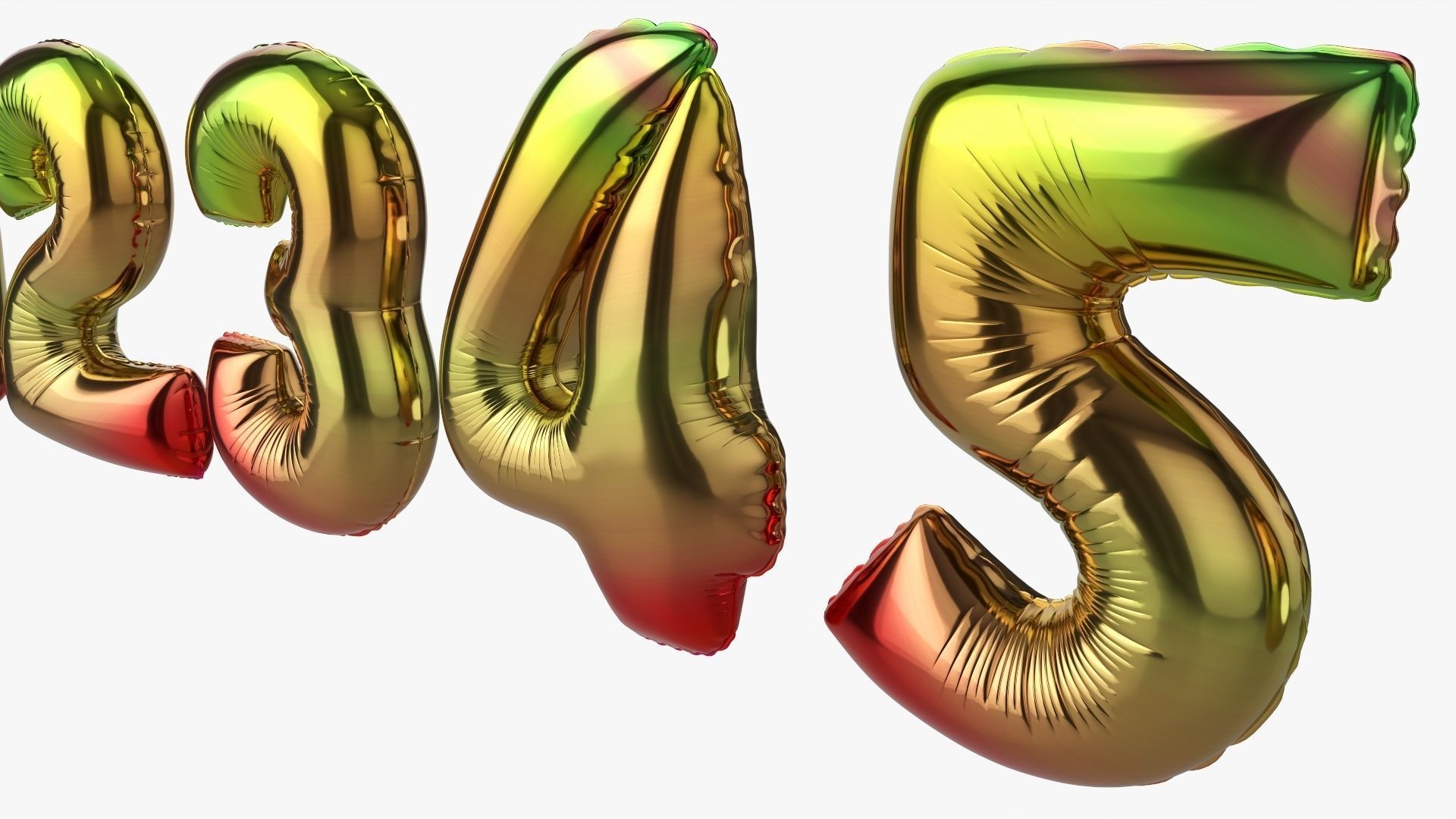 Foil air balloon numbers 04 3D model_5