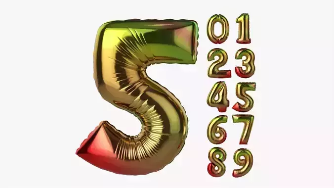 Foil air balloon numbers 04