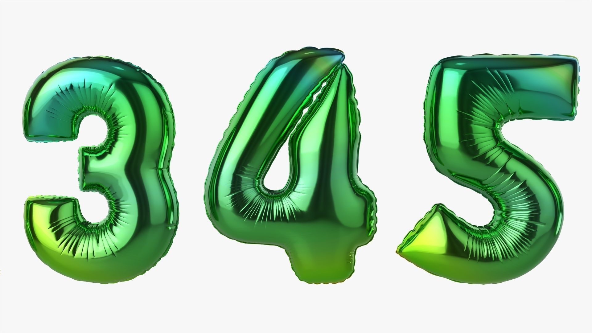 Foil air balloon numbers 05 3D model_2