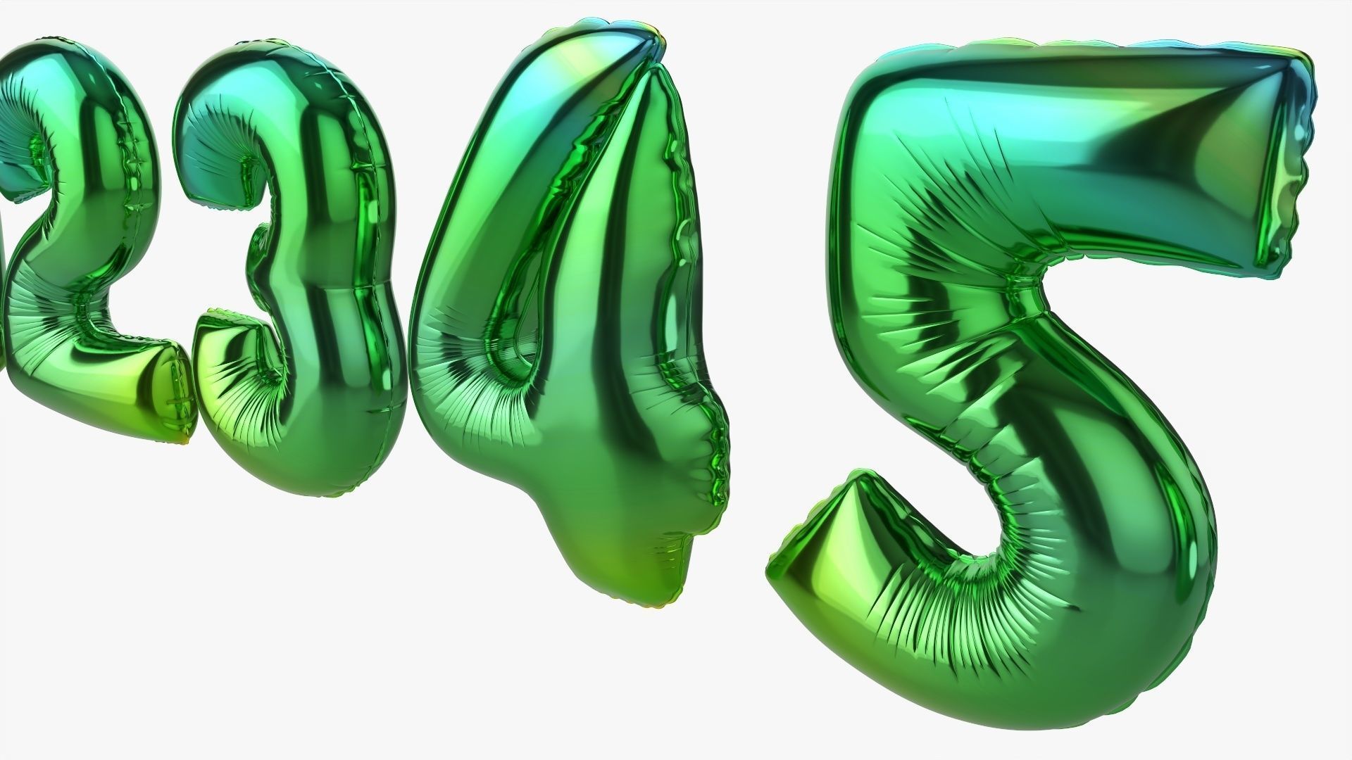 Foil air balloon numbers 05 3D model_5