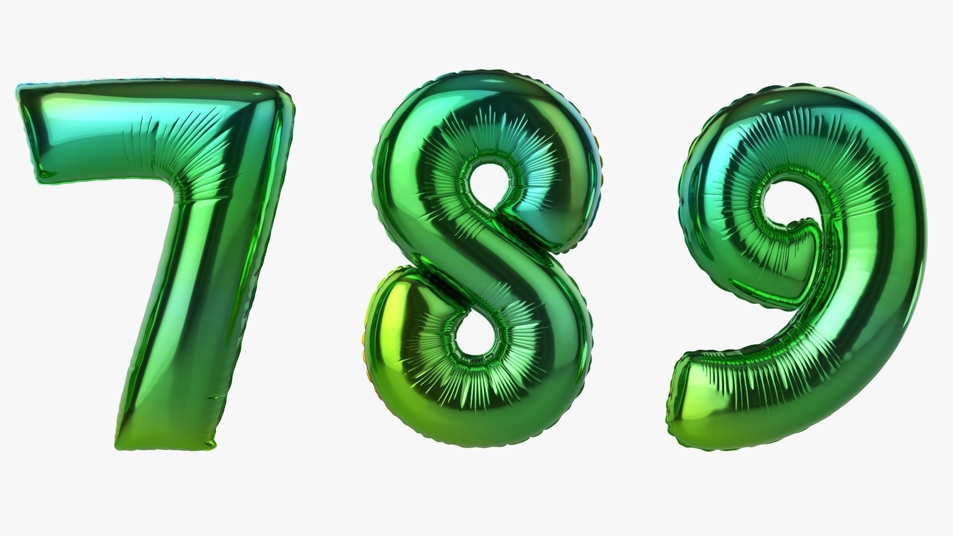 Foil air balloon numbers 05 3D model_4