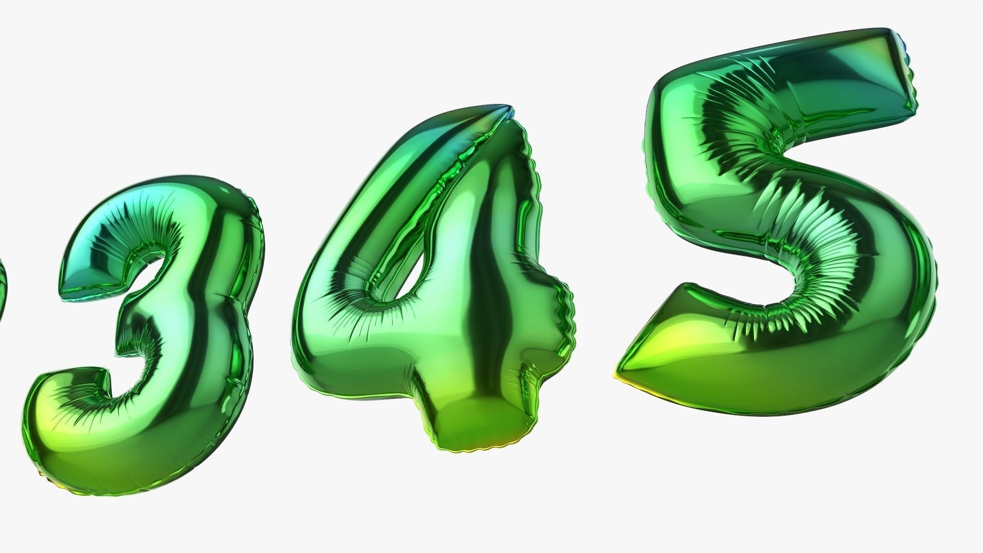 Foil air balloon numbers 05 3D model_6