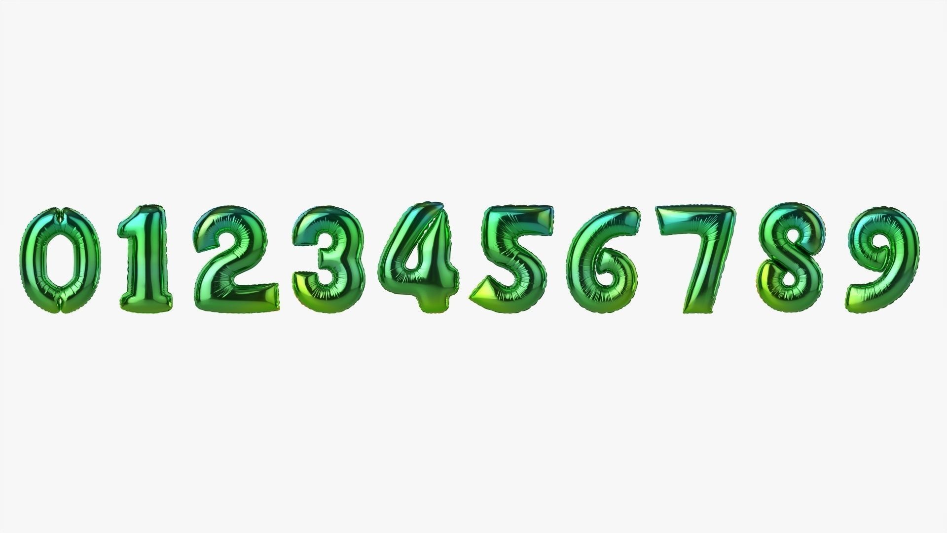 Foil air balloon numbers 05 3D model_7