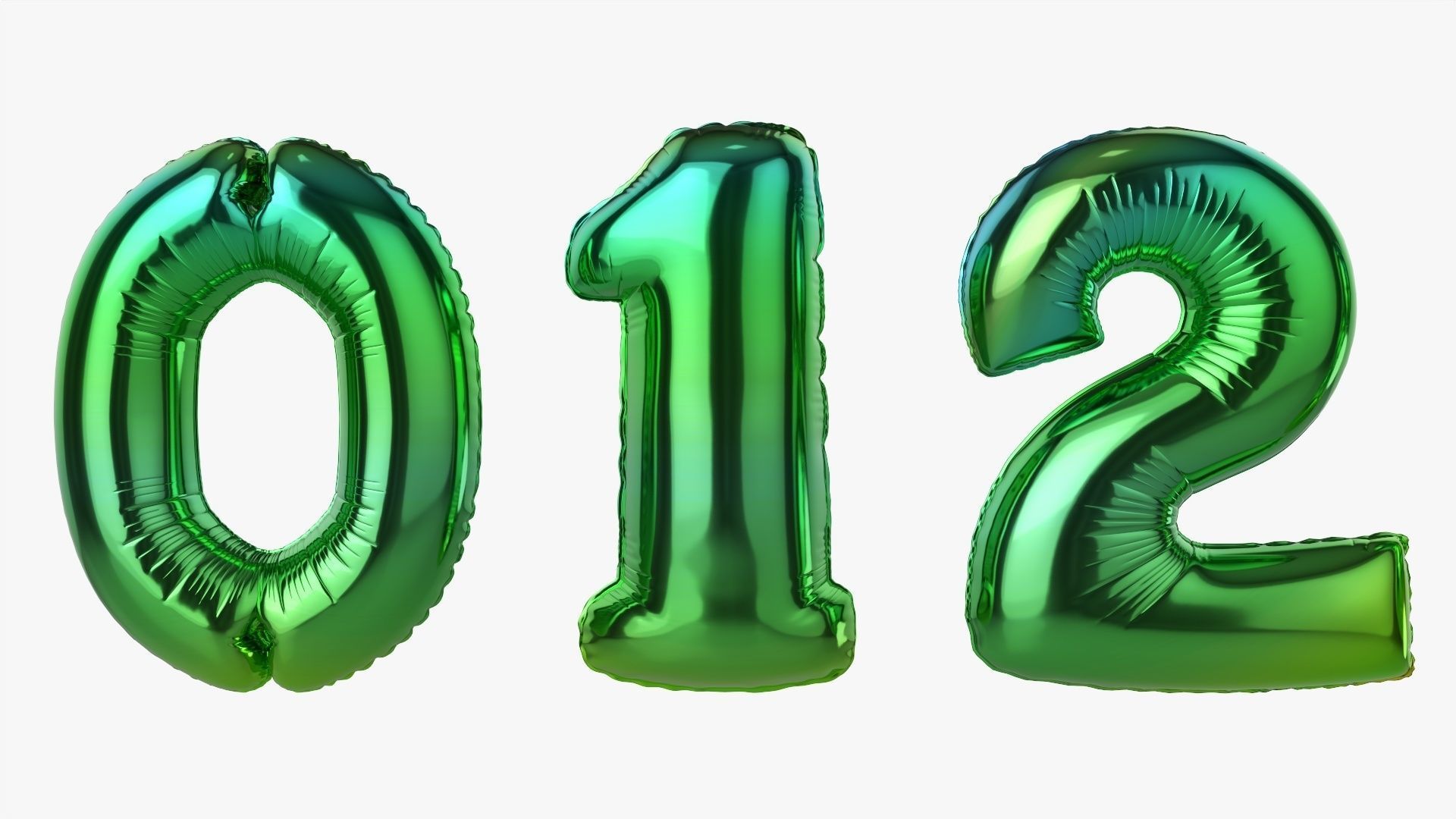 Foil air balloon numbers 05 3D model_1