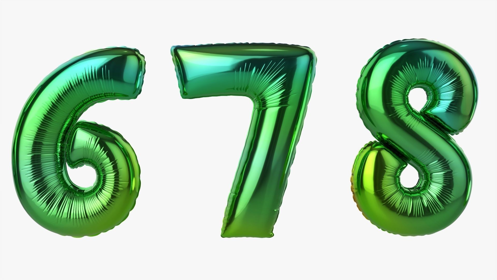 Foil air balloon numbers 05 3D model_3