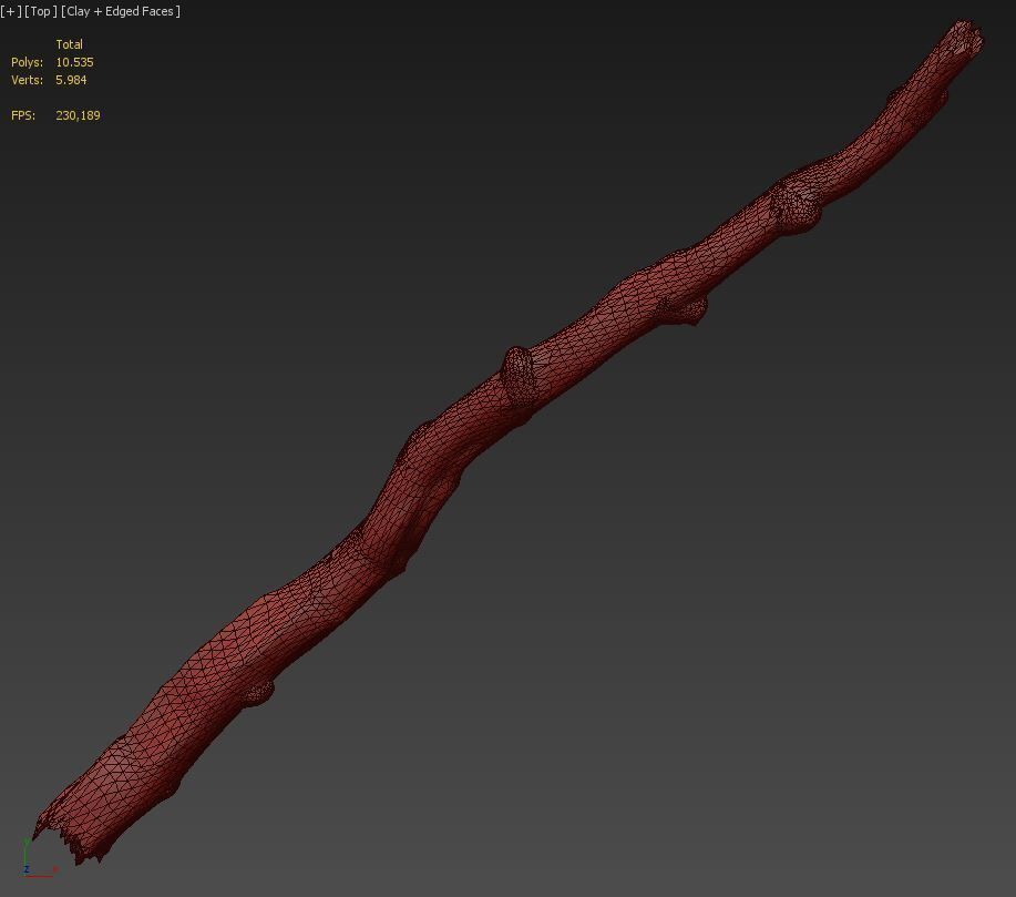Wooden Stick 3D model_6