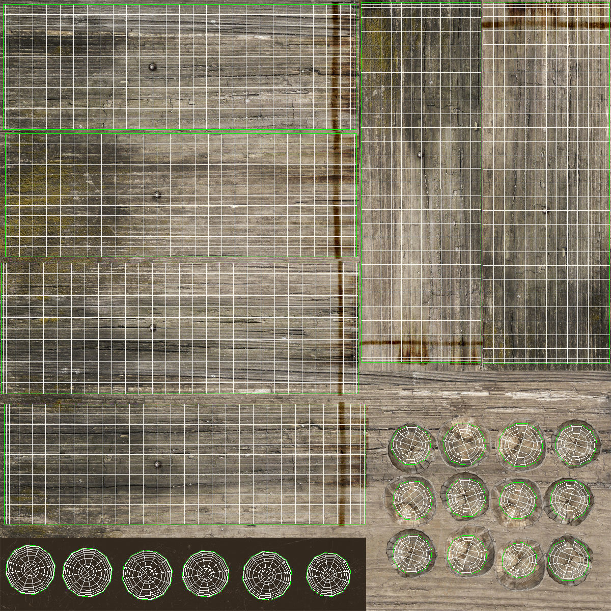 Wood Pier Low-poly 3D model_14