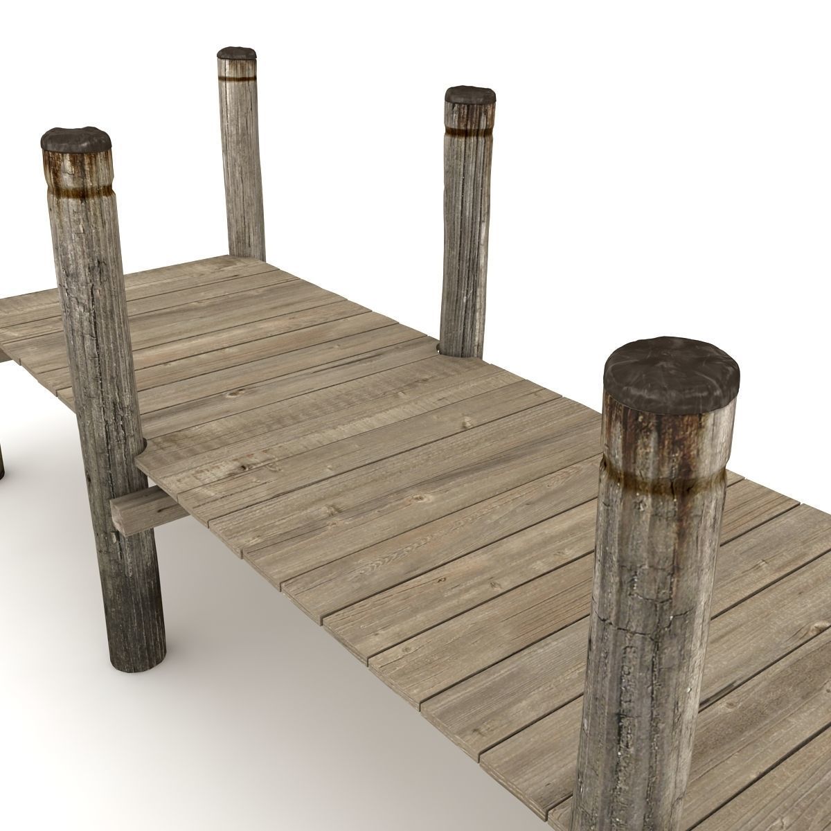 Wood Pier Low-poly 3D model_3