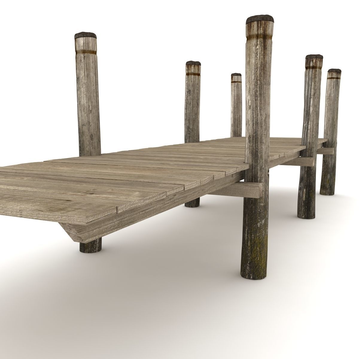 Wood Pier Low-poly 3D model_4