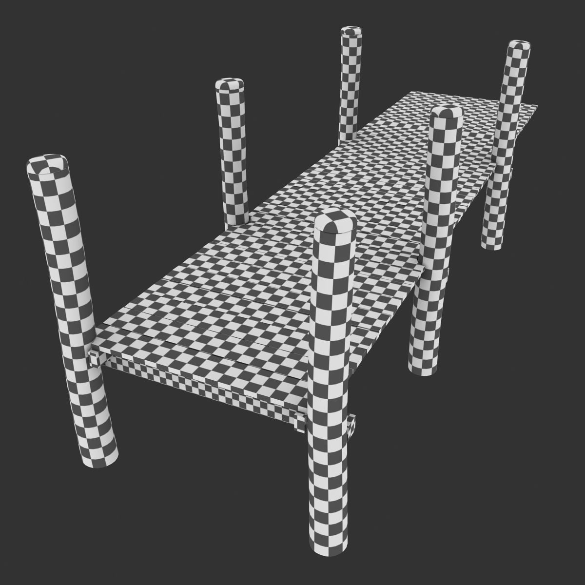 Wood Pier Low-poly 3D model_15