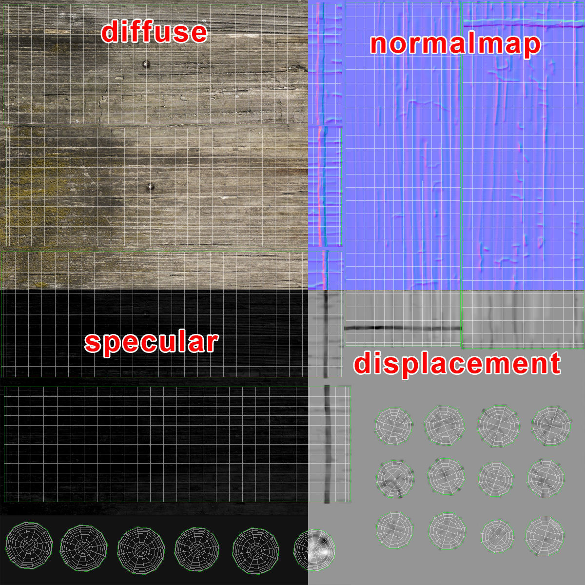 Wood Pier Low-poly 3D model_16