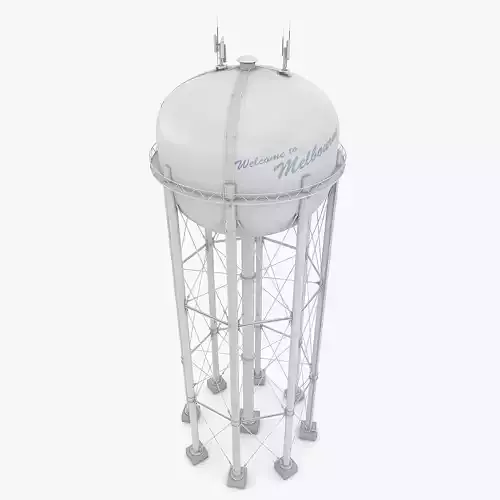 Water Tower Low-poly 3D model