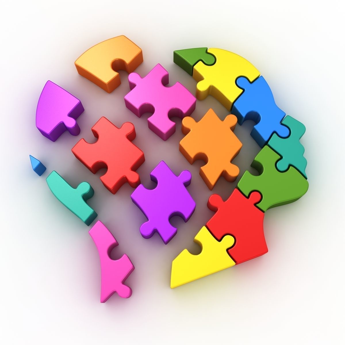 Puzzle Head Low-poly 3D model_5