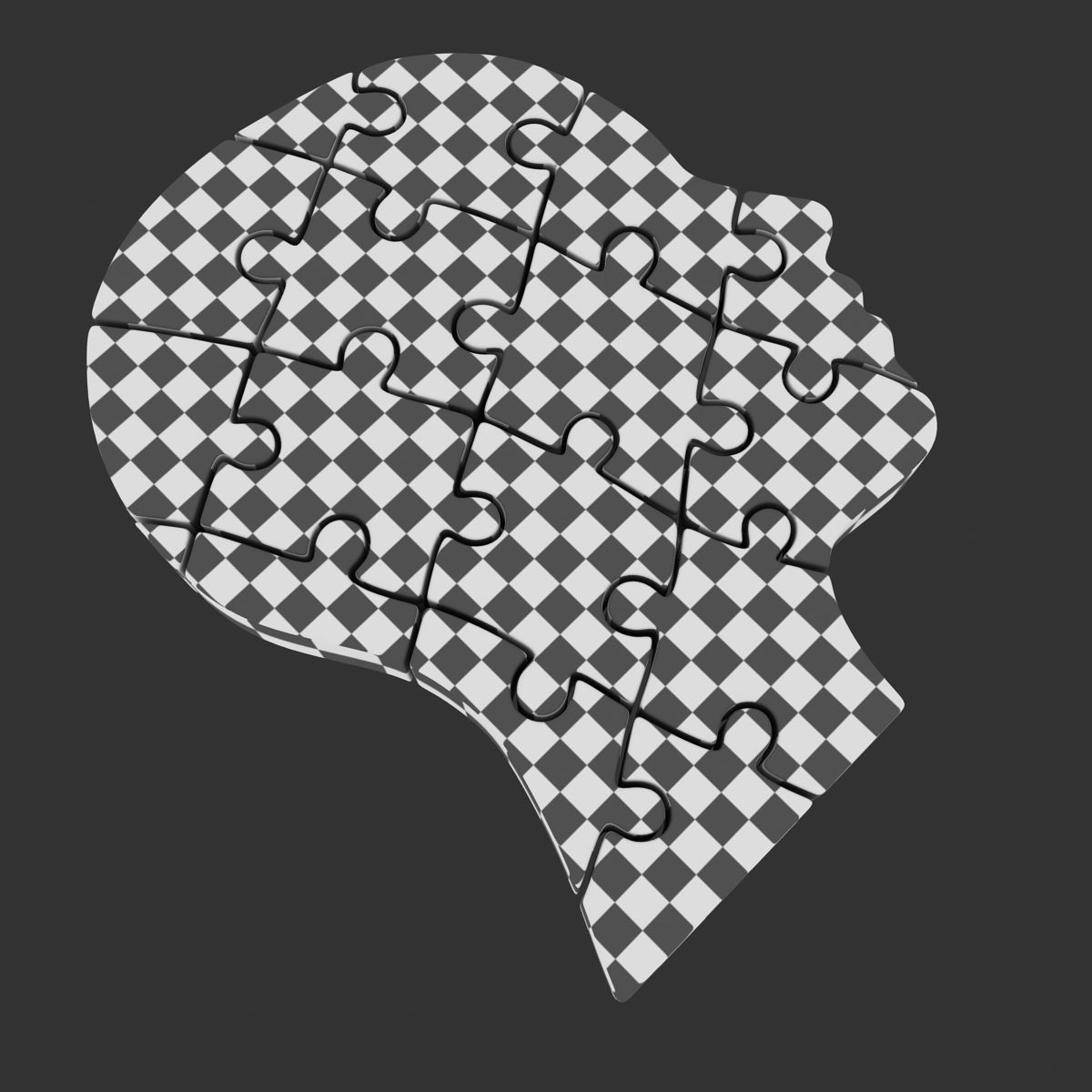Puzzle Head Low-poly 3D model_13