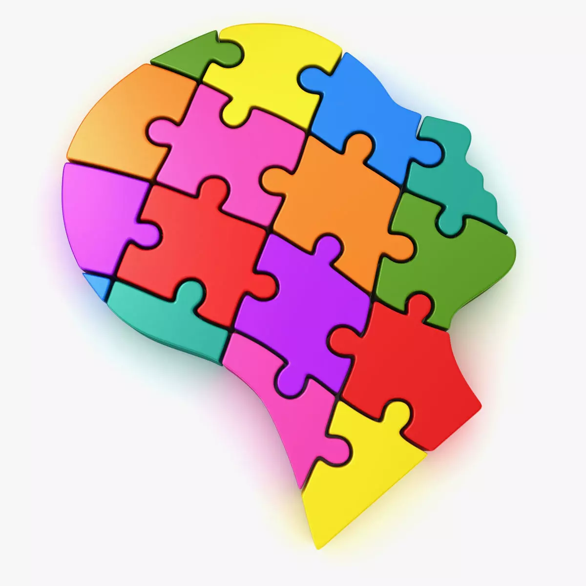 Puzzle Head Low-poly 3D model_0