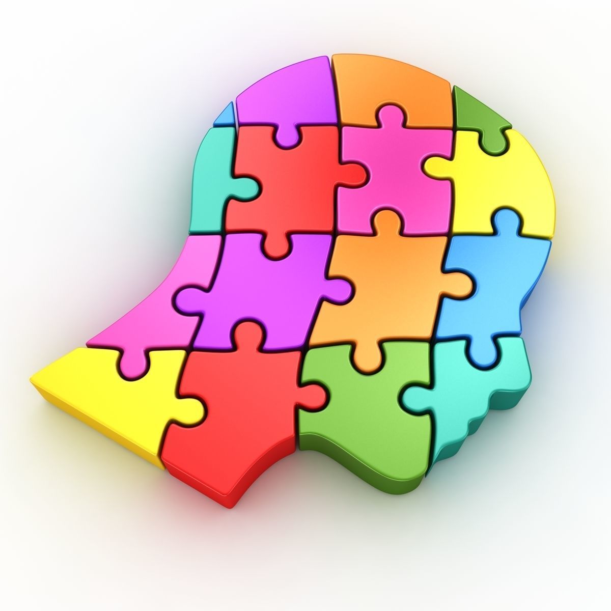 Puzzle Head Low-poly 3D model_2