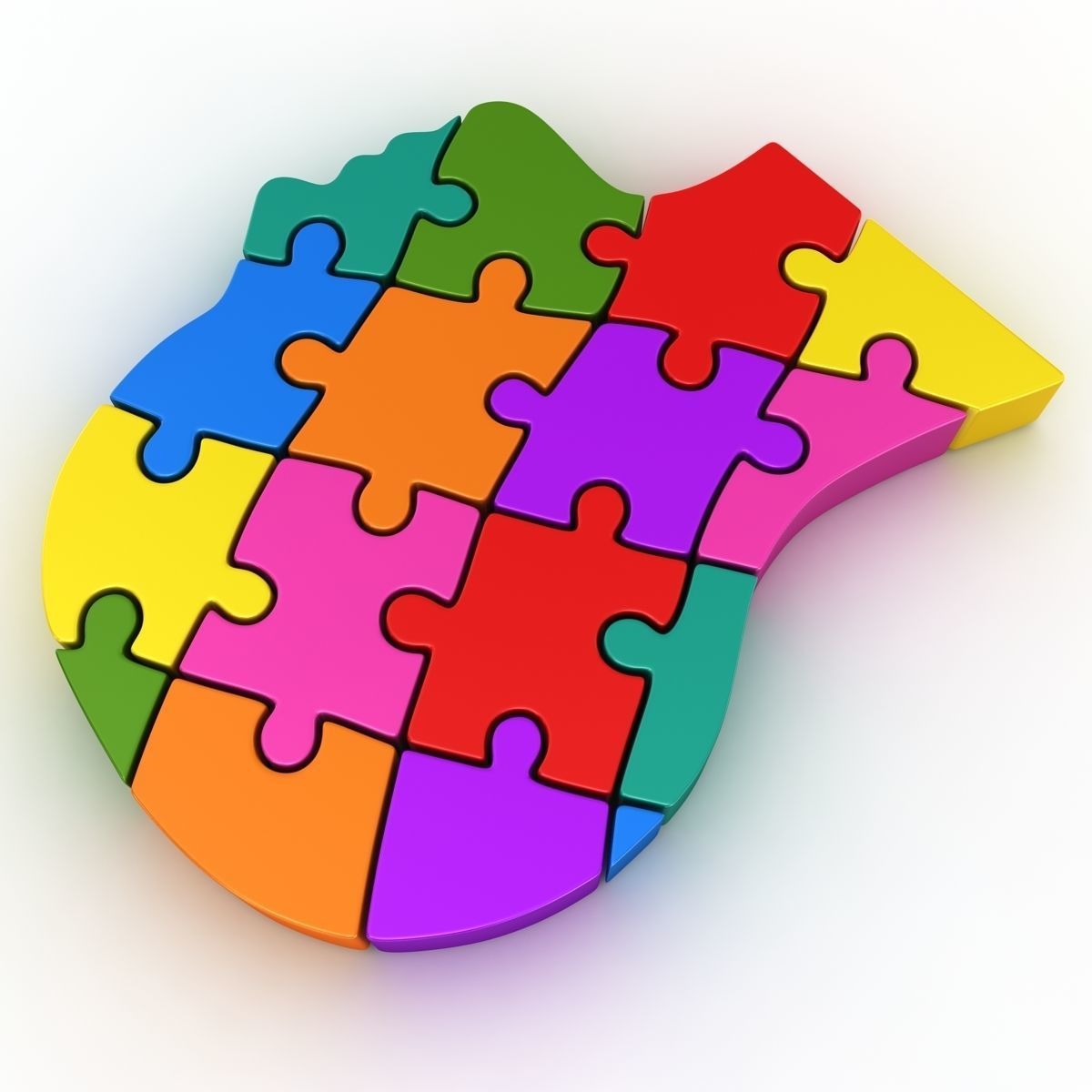 Puzzle Head Low-poly 3D model_4