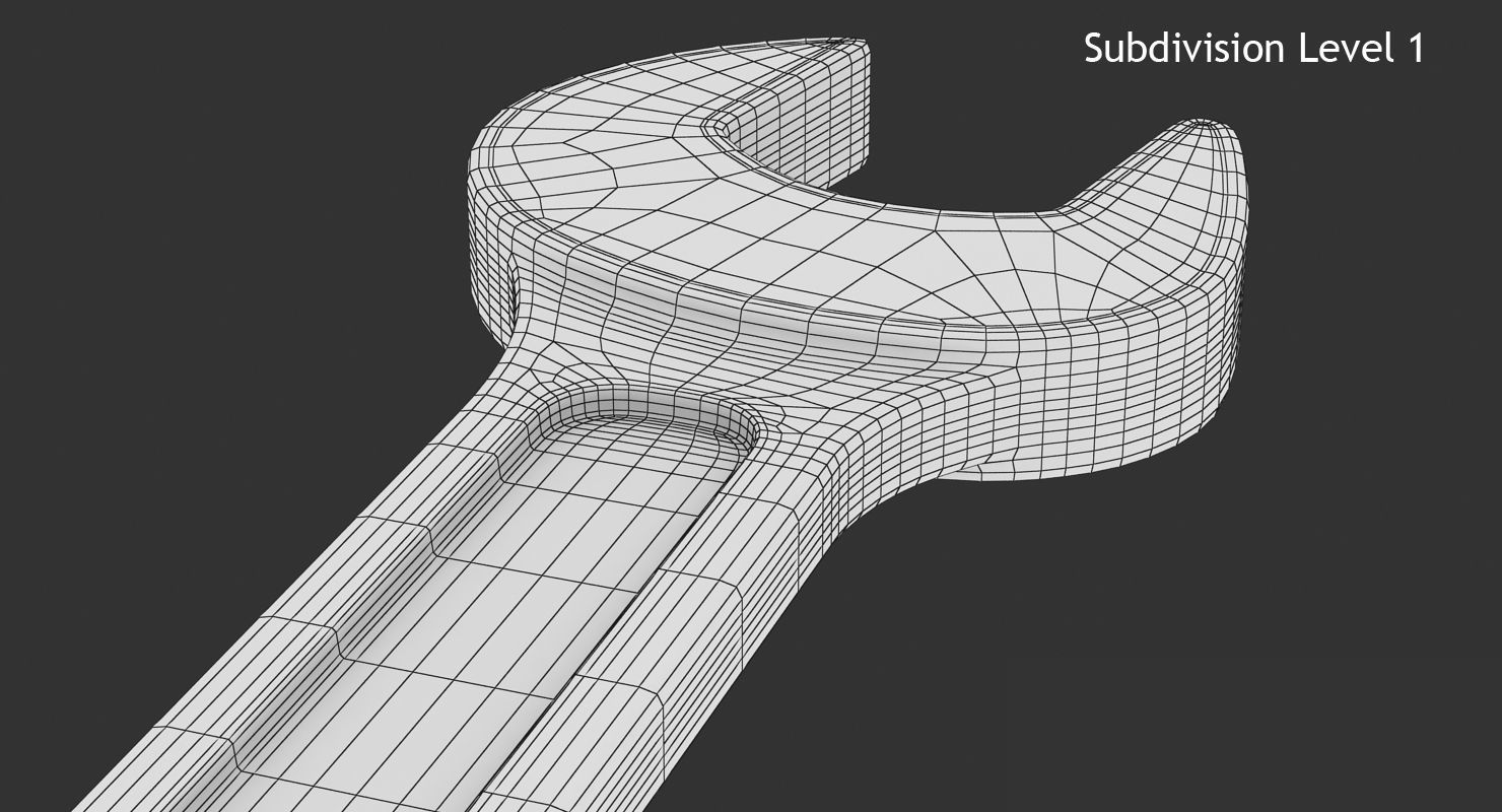 Wrench Low-poly 3D model_13
