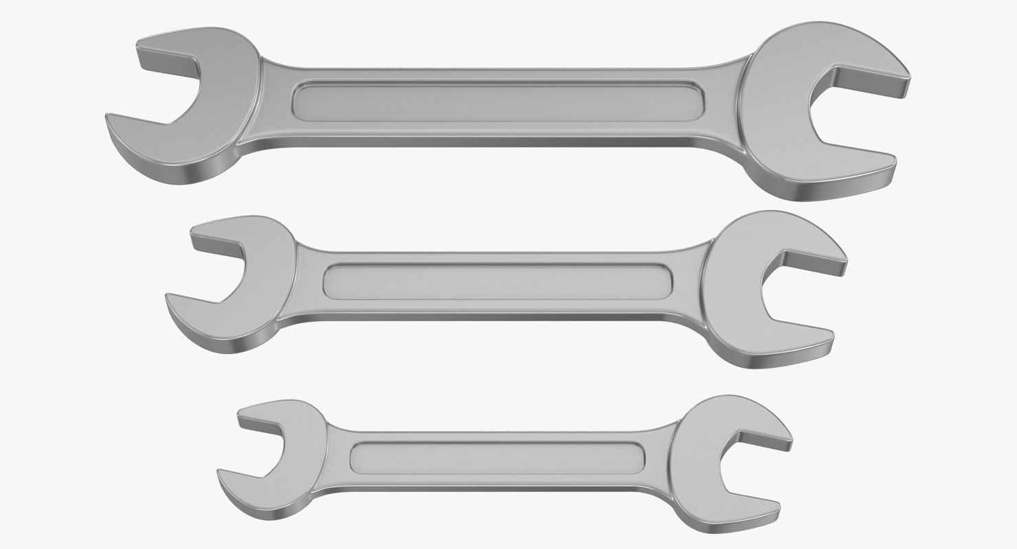Wrench Low-poly 3D model_7