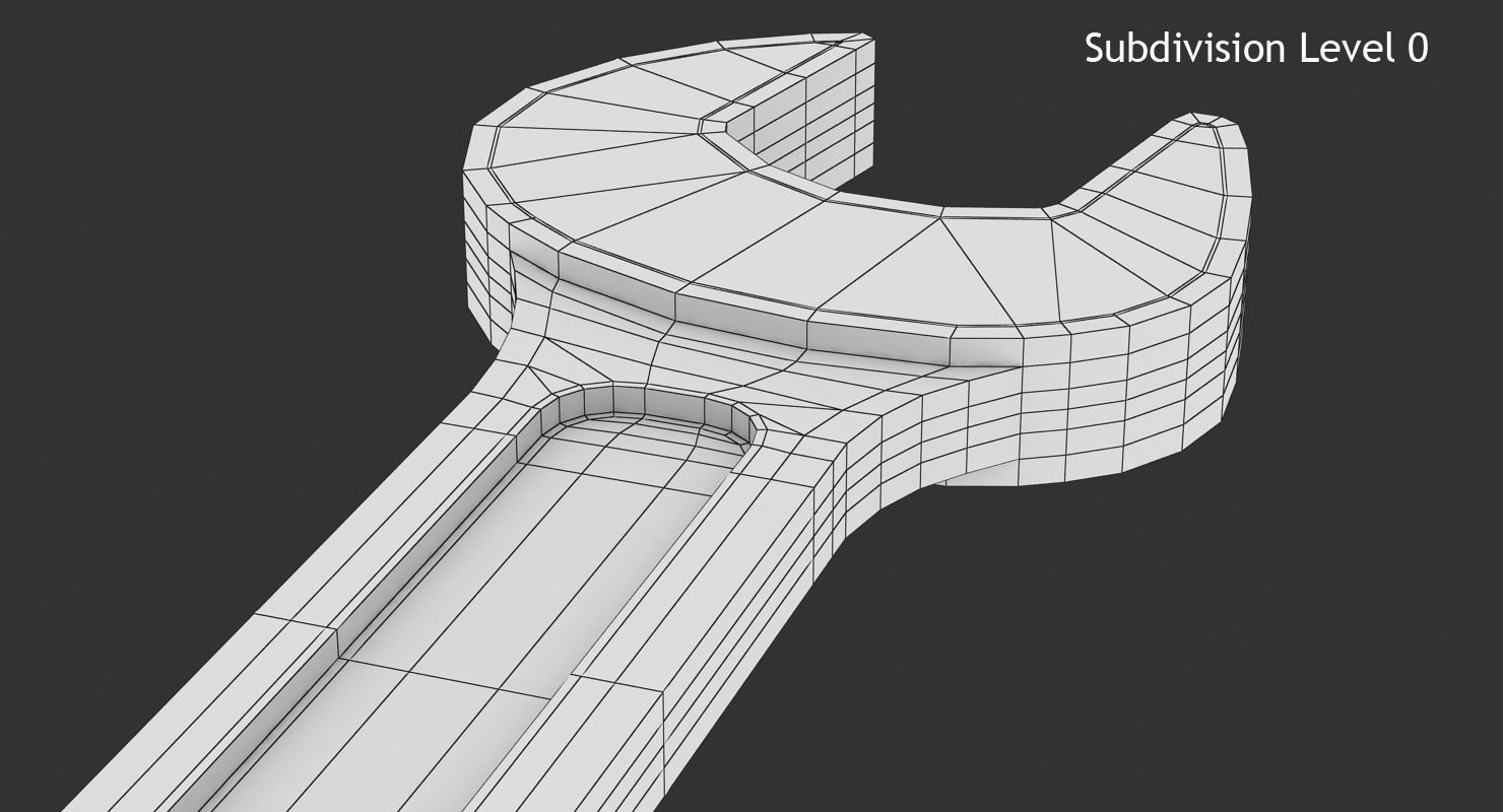 Wrench Low-poly 3D model_12