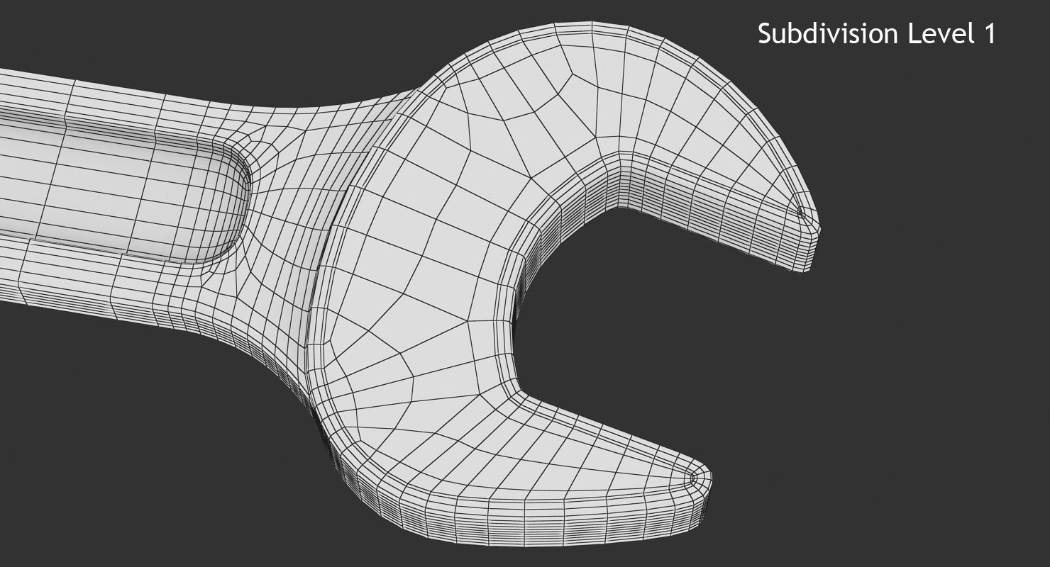 Wrench Low-poly 3D model_11
