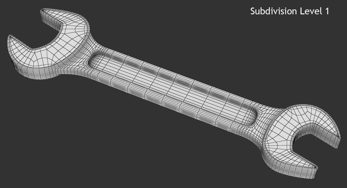 Wrench Low-poly 3D model_9