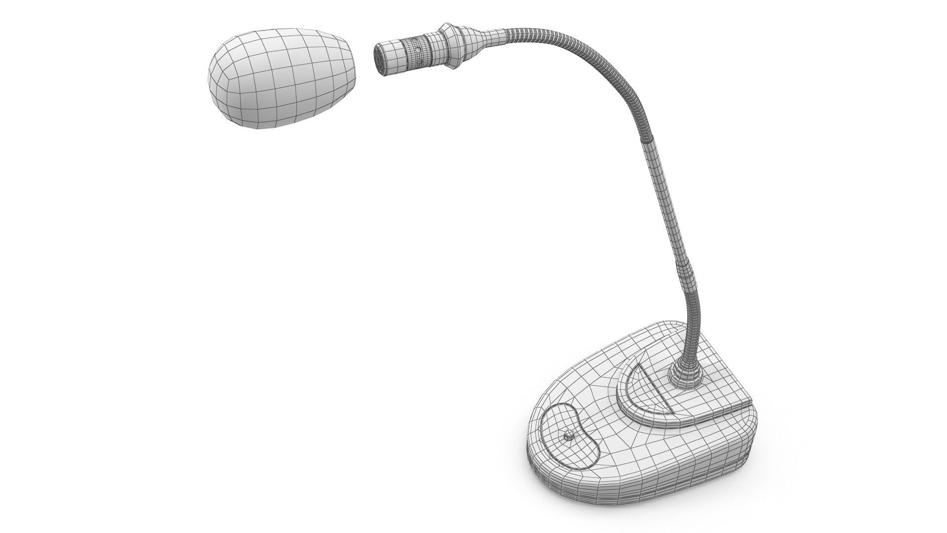 Conference Microphone Low-poly 3D model_8
