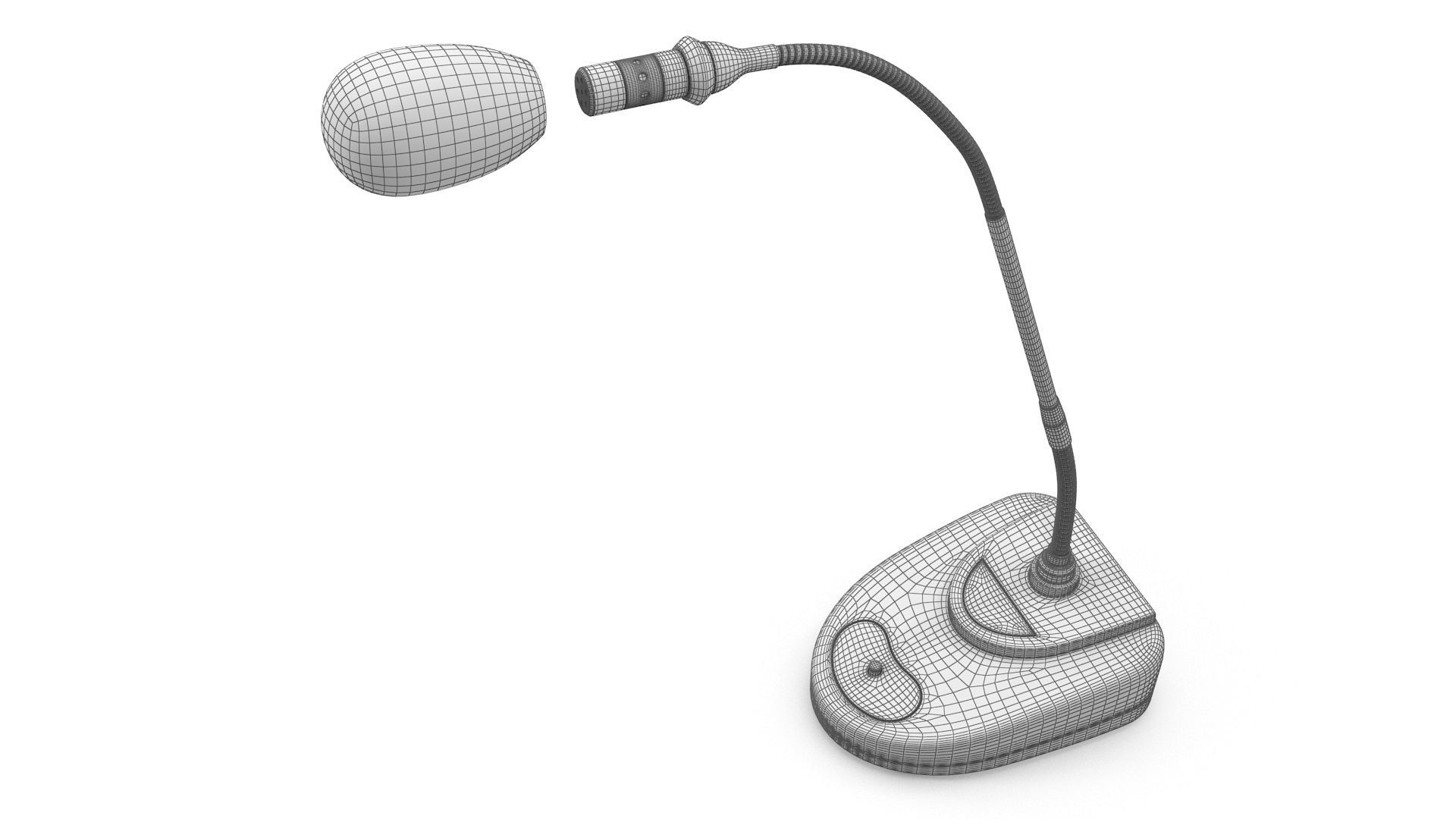 Conference Microphone Low-poly 3D model_9