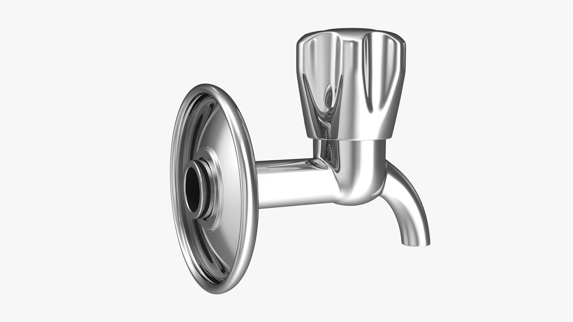 Chrome Tap Low-poly 3D model_5