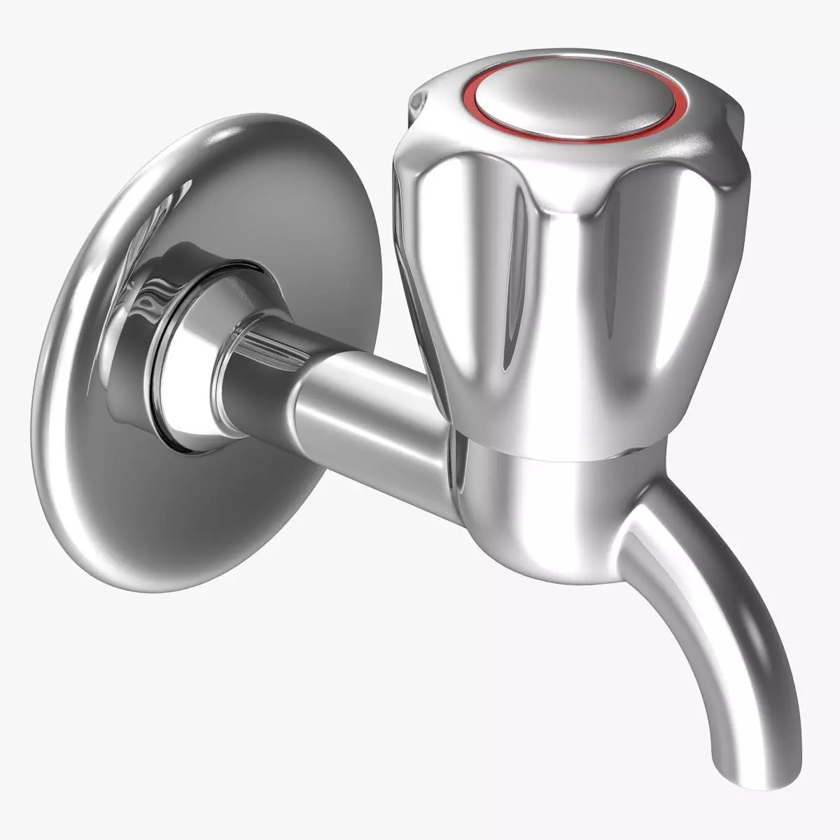 Chrome Tap Low-poly 3D model_0