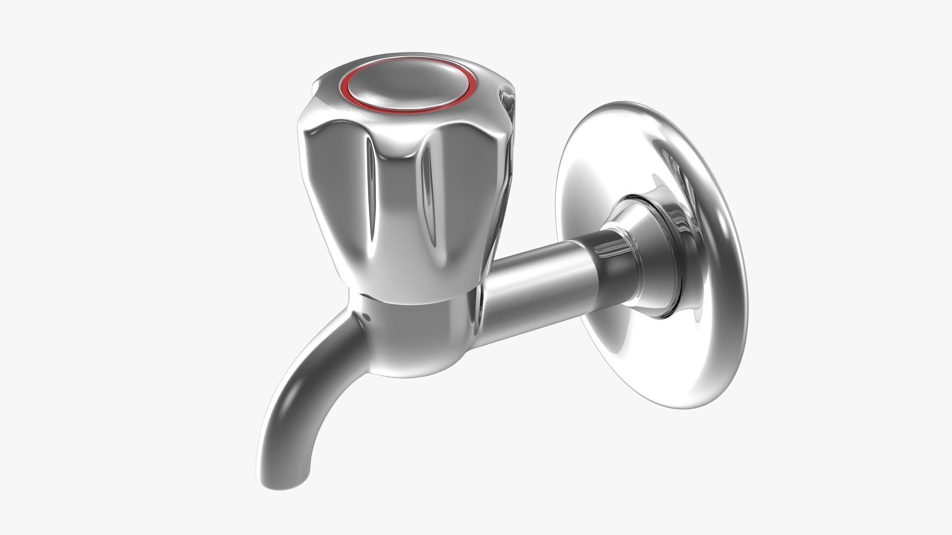 Chrome Tap Low-poly 3D model_3