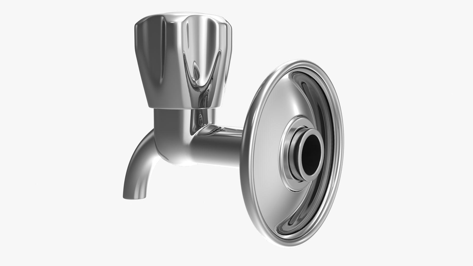 Chrome Tap Low-poly 3D model_4