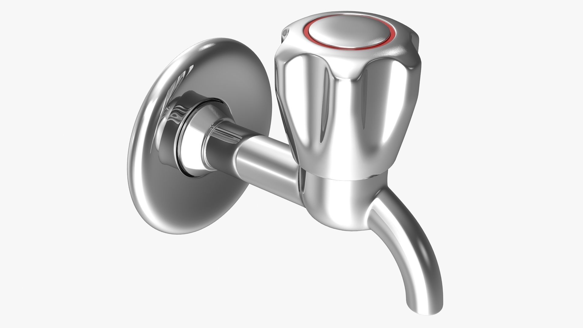 Chrome Tap Low-poly 3D model_1