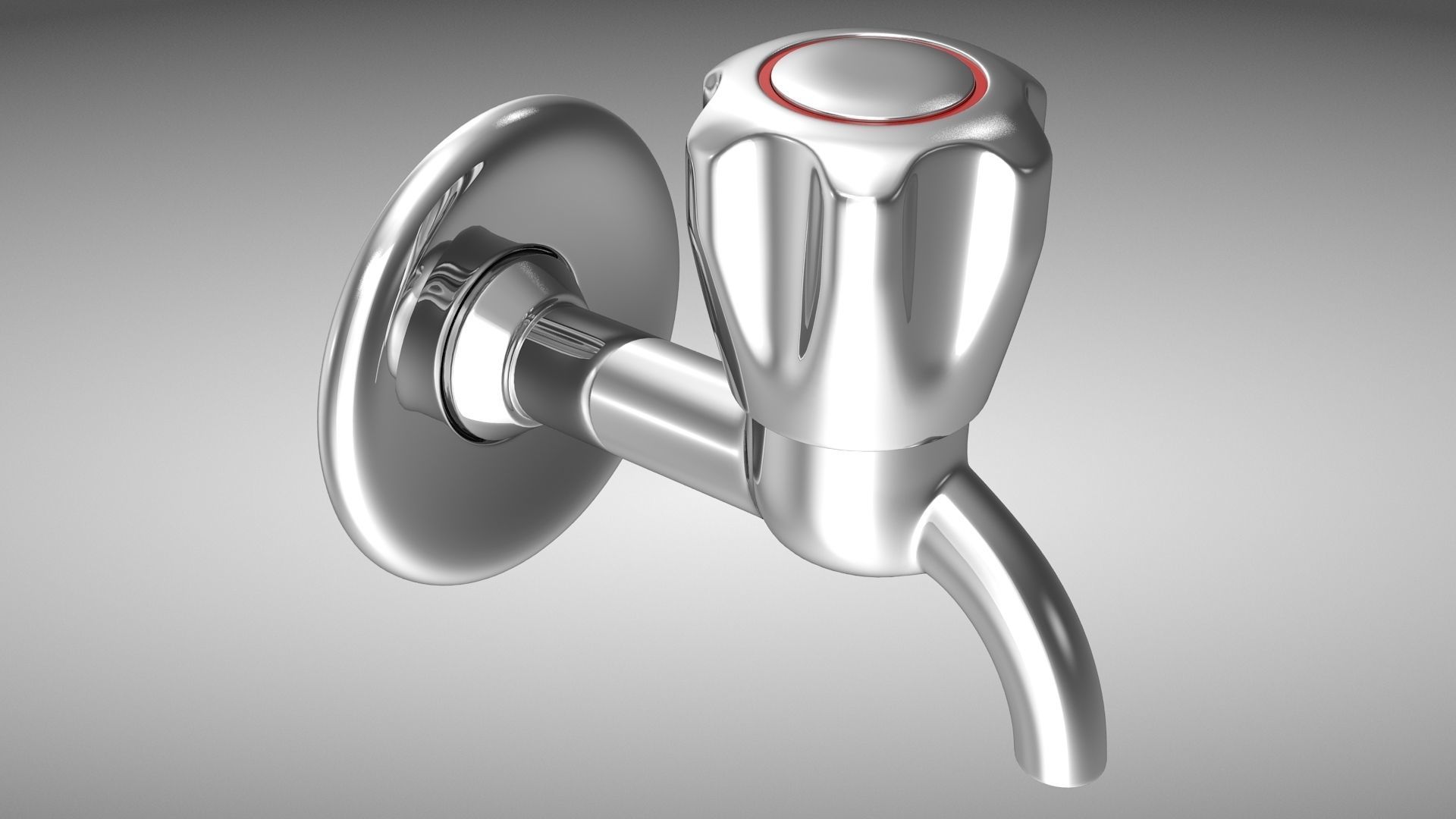 Chrome Tap Low-poly 3D model_2