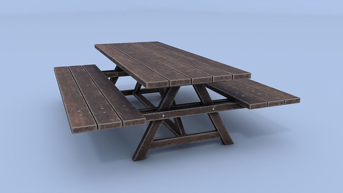 Picnic Bench - Low Poly Low-poly 3D model