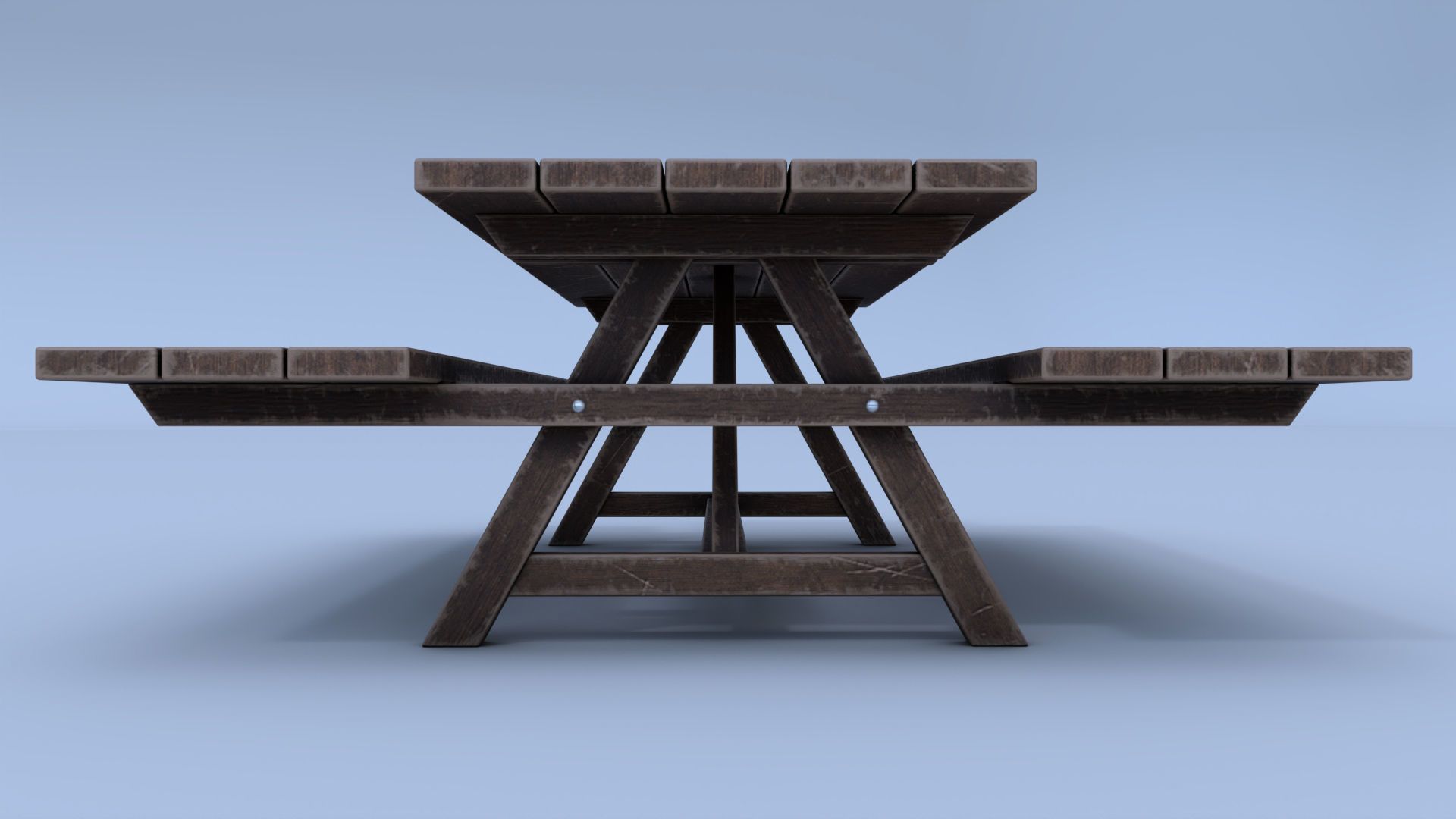 Picnic Bench - Low Poly Low-poly 3D model_3