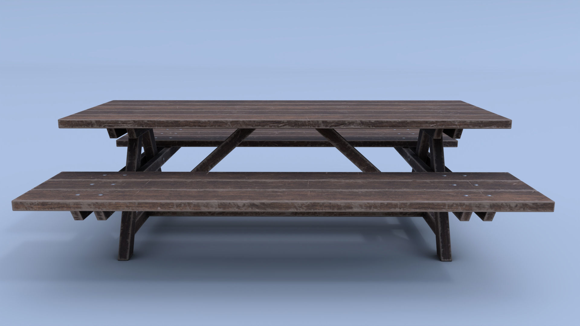 Picnic Bench - Low Poly Low-poly 3D model_4