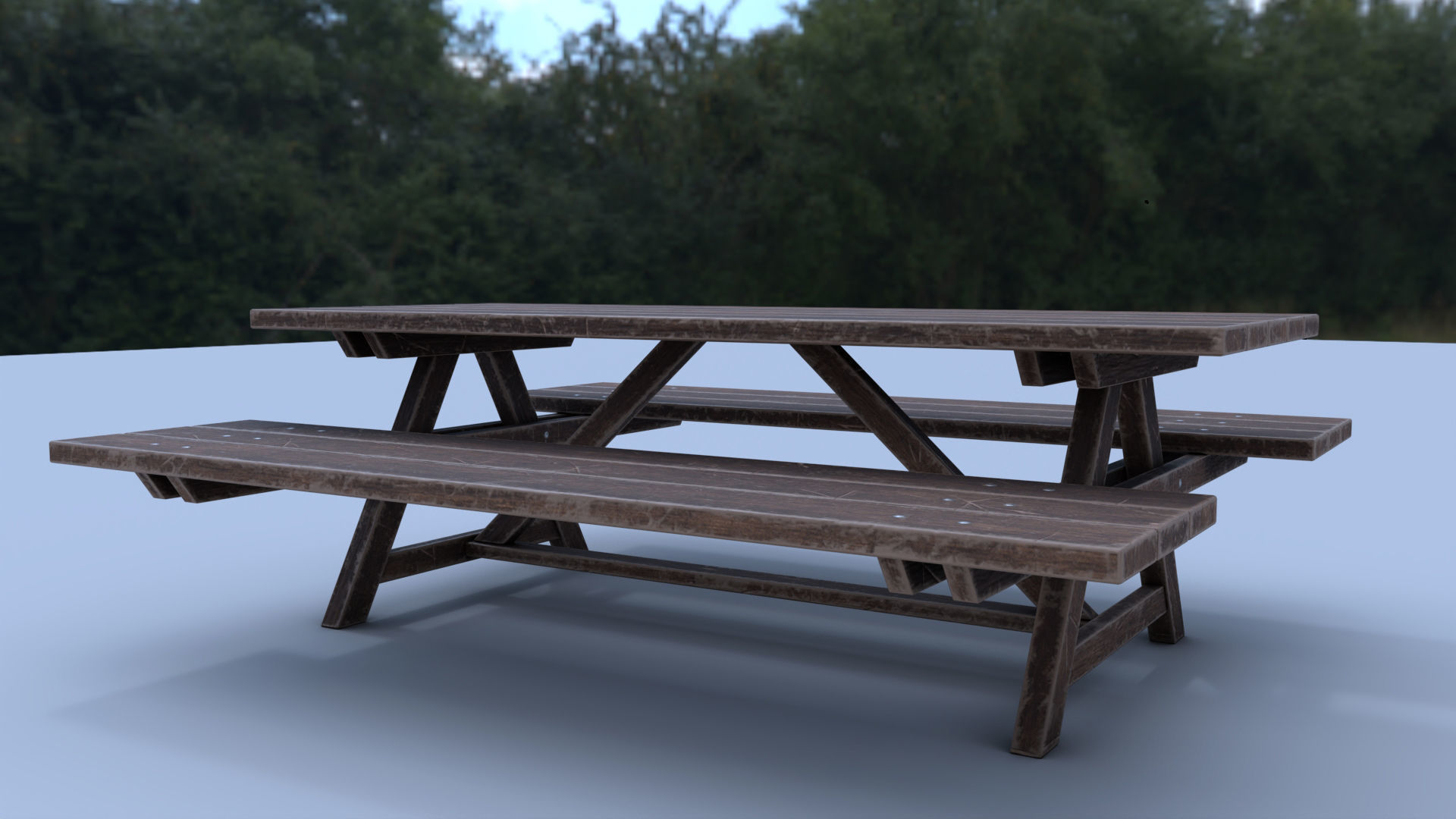 Picnic Bench - Low Poly Low-poly 3D model_6