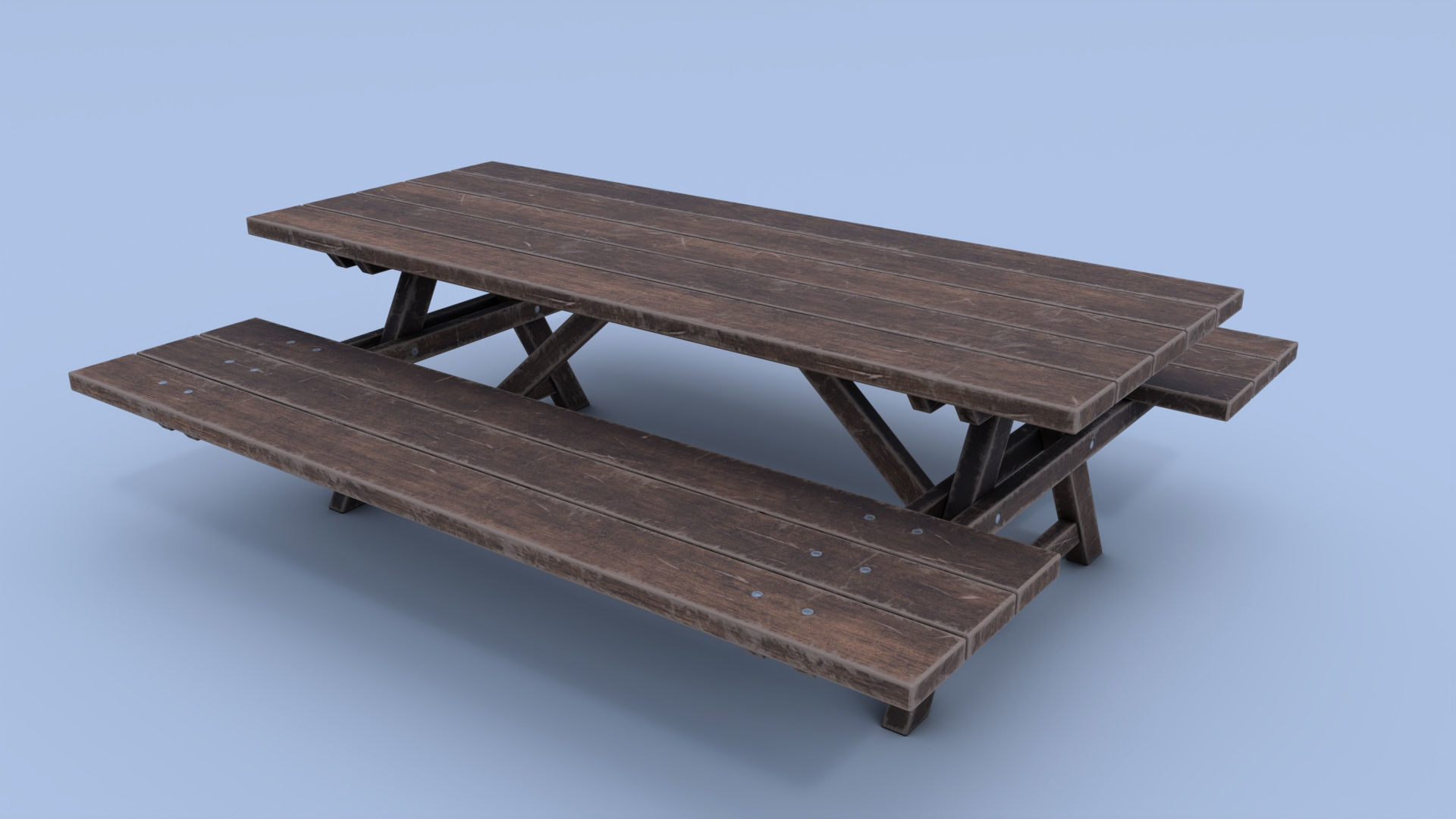 Picnic Bench - Low Poly Low-poly 3D model_2