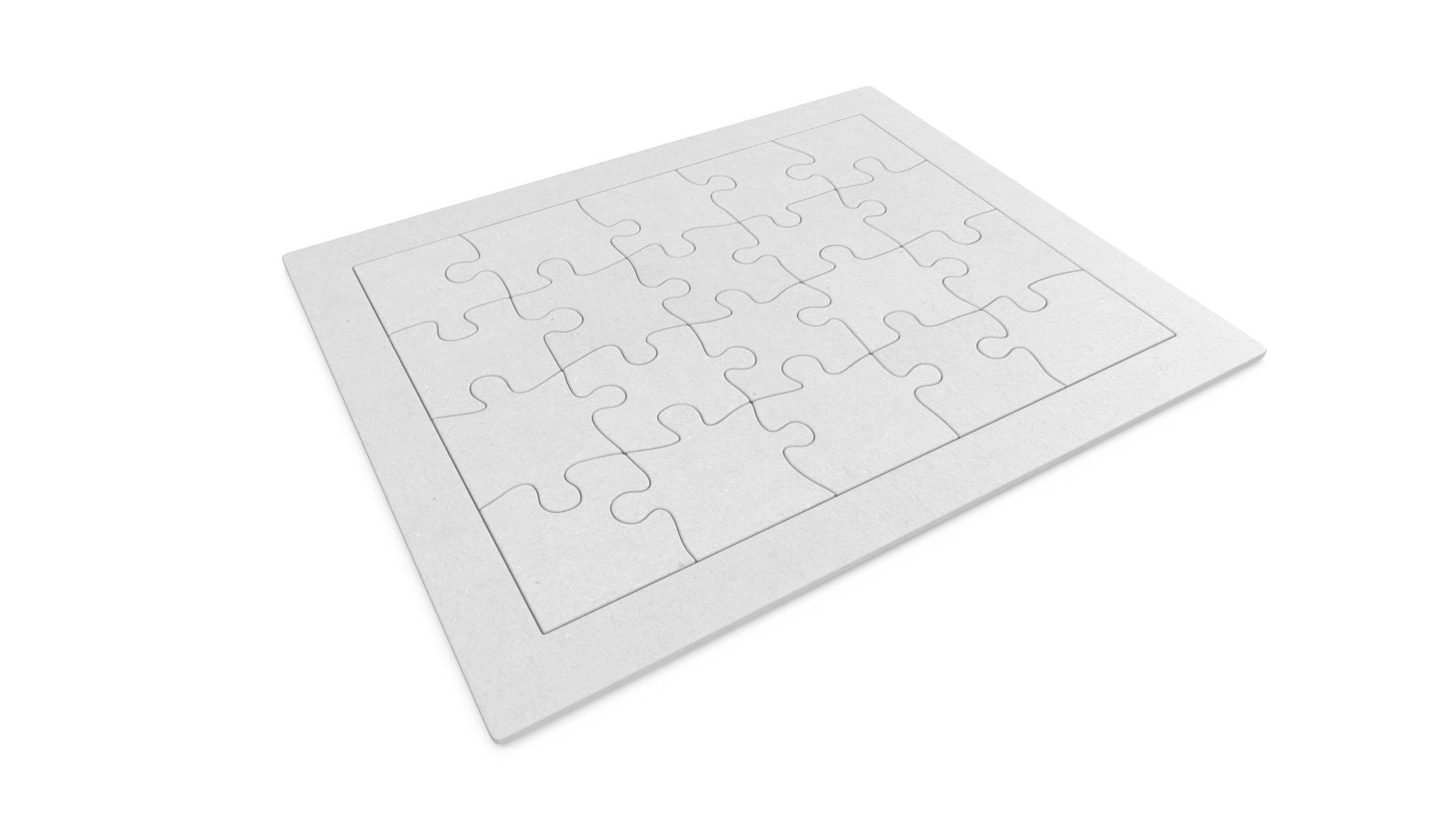 Jigsaw Puzzle - 20 piece Low-poly 3D model_3