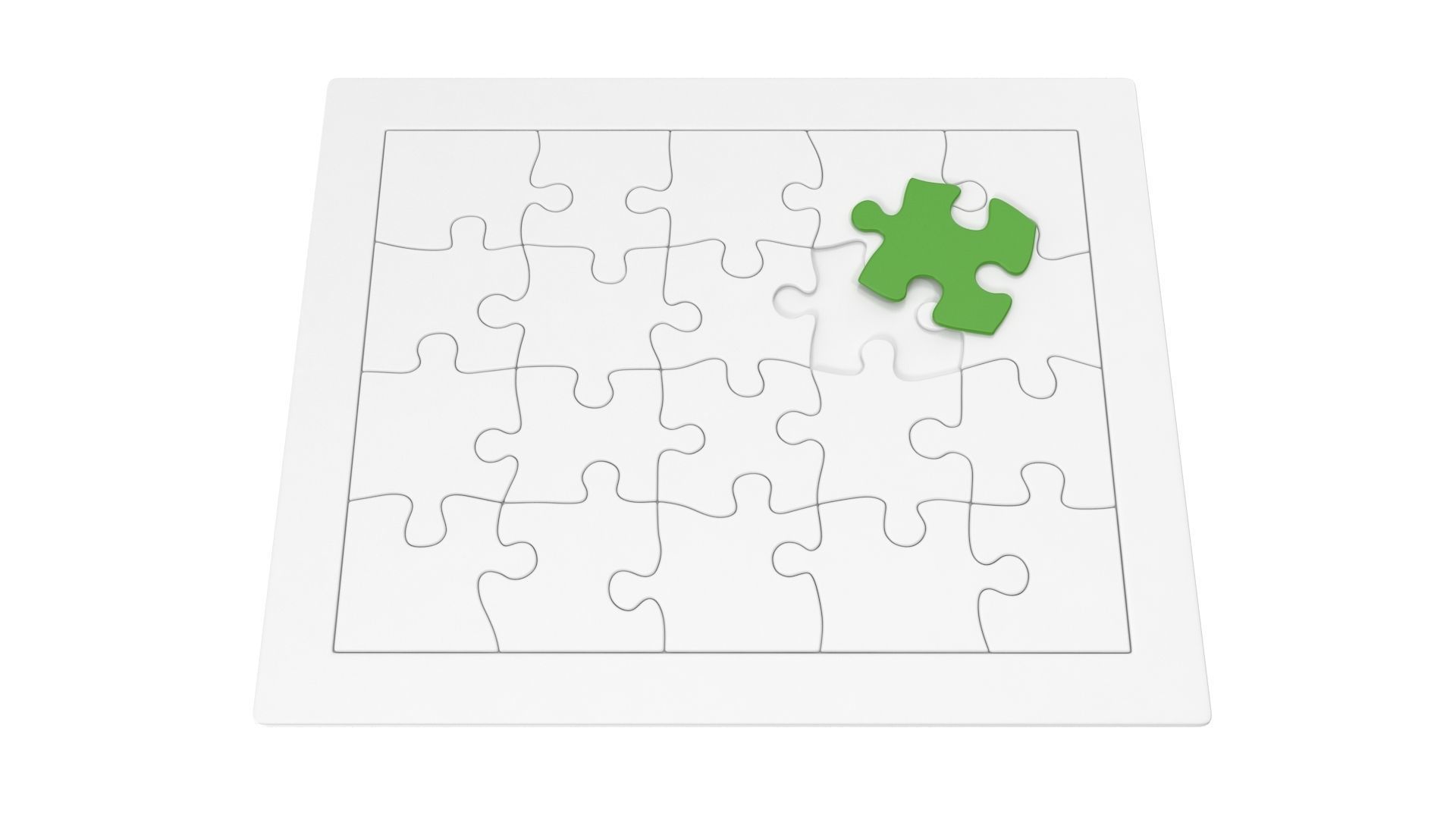 Jigsaw Puzzle - 20 piece Low-poly 3D model_8