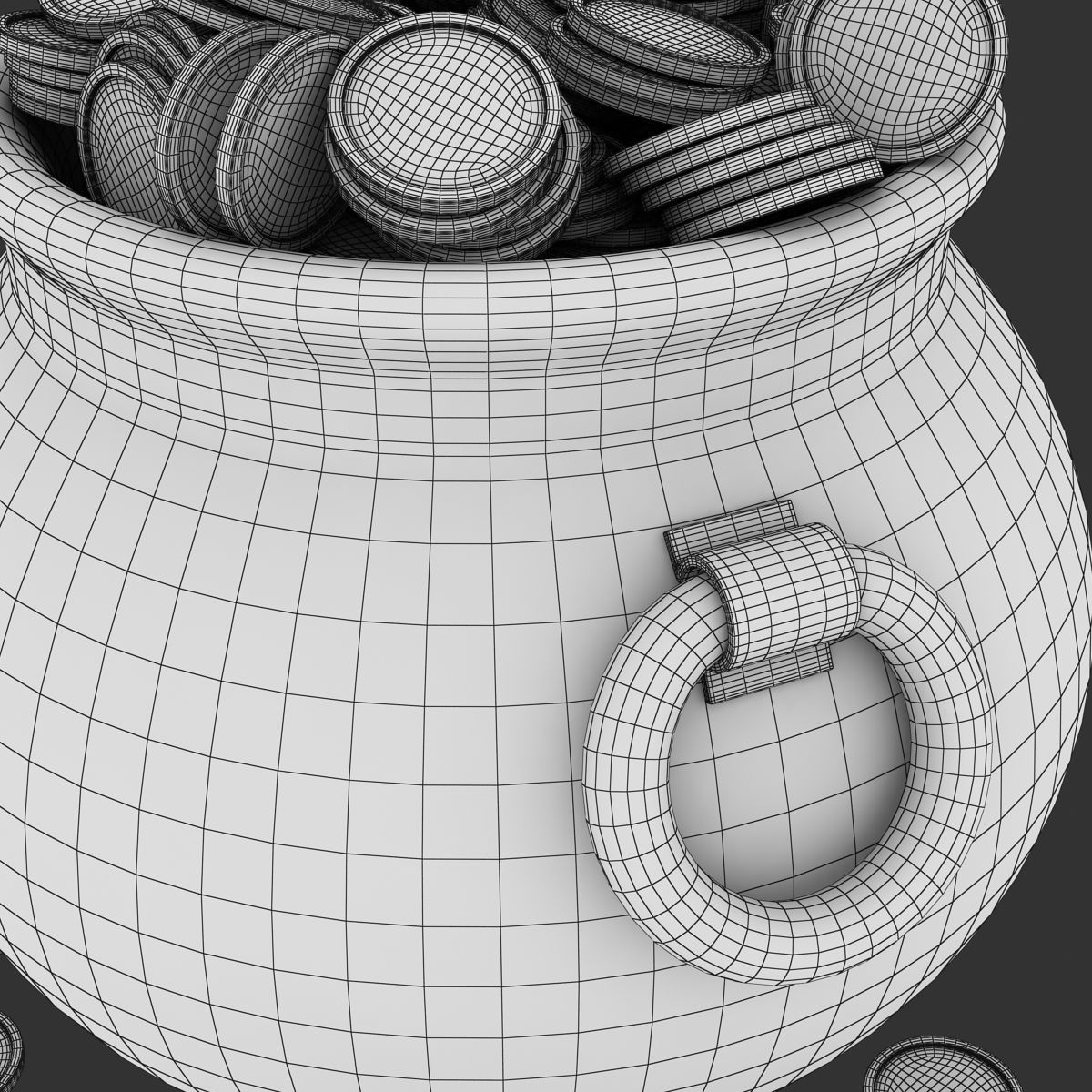 Pot of Gold Low-poly 3D model_11