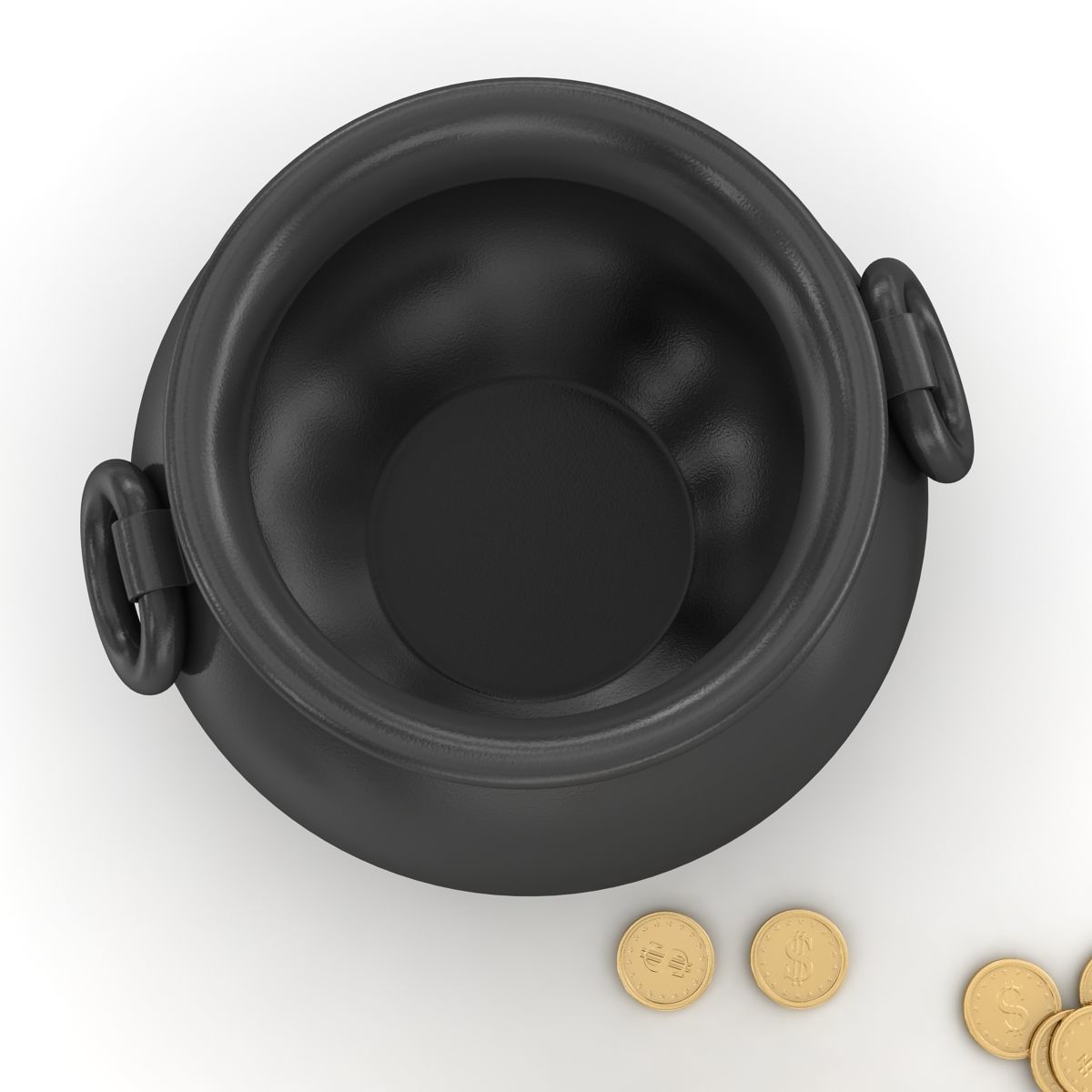 Pot of Gold Low-poly 3D model_6