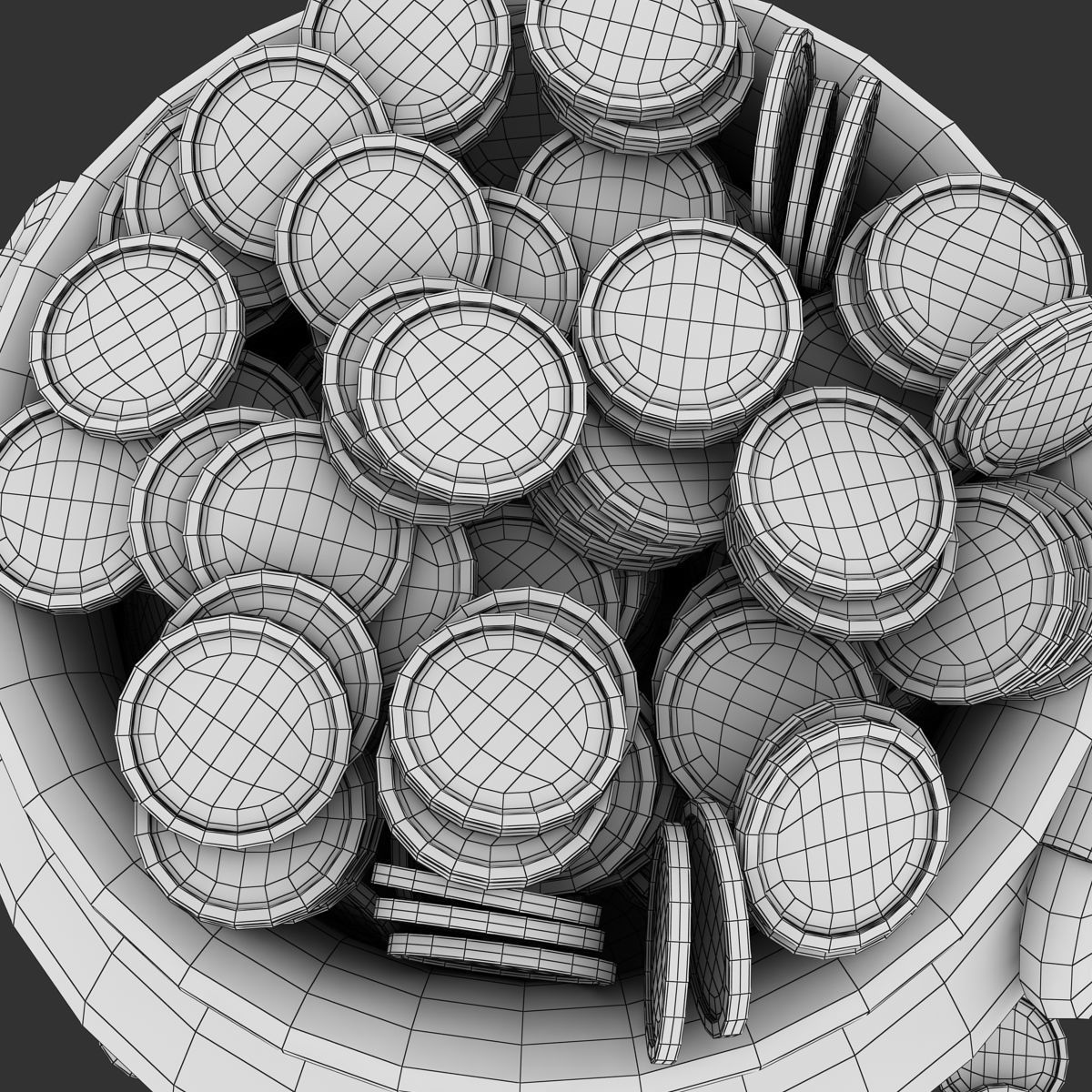 Pot of Gold Low-poly 3D model_12