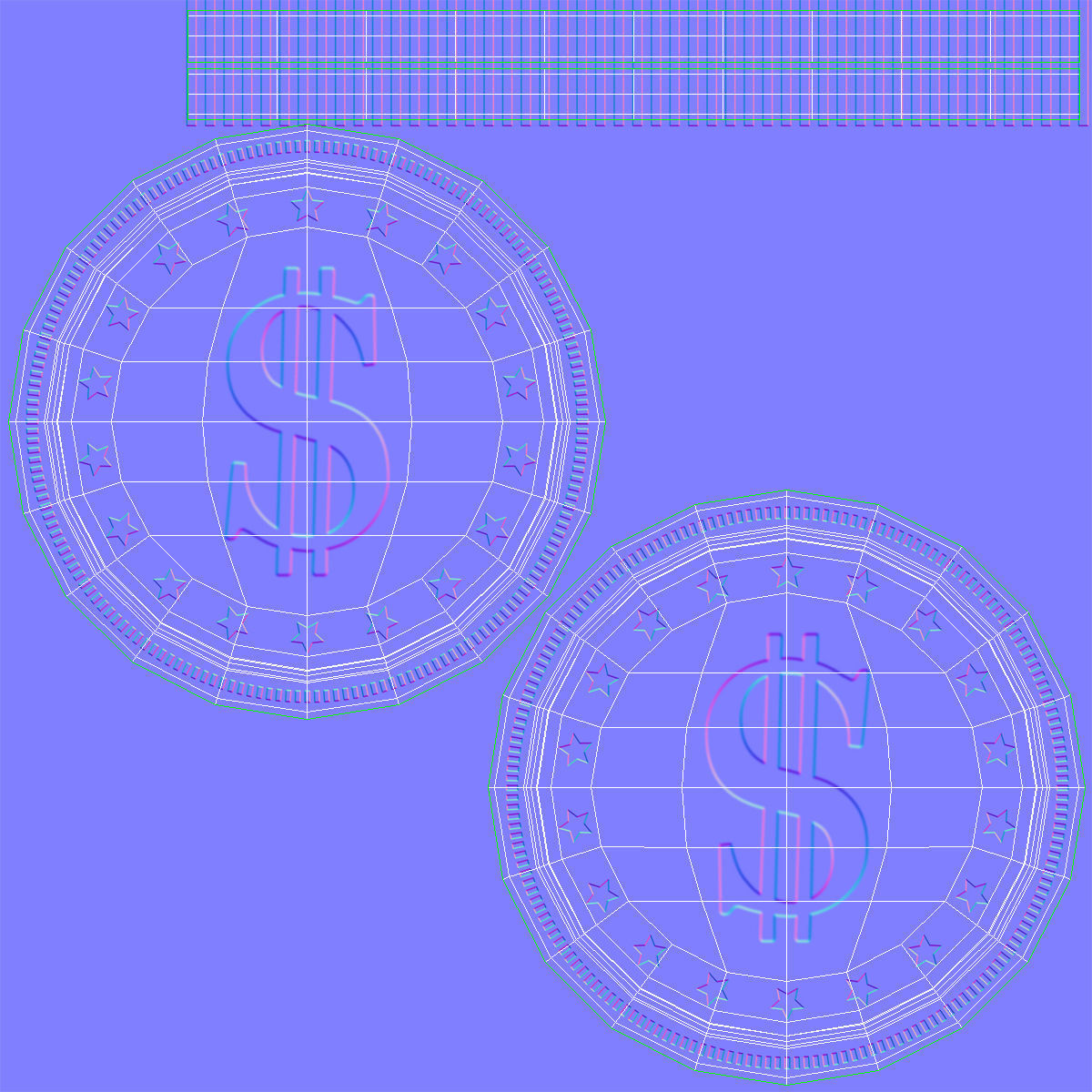 Pot of Gold Low-poly 3D model_16