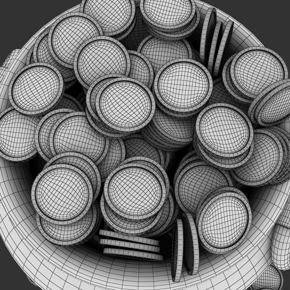 Pot of Gold Low-poly 3D model_13