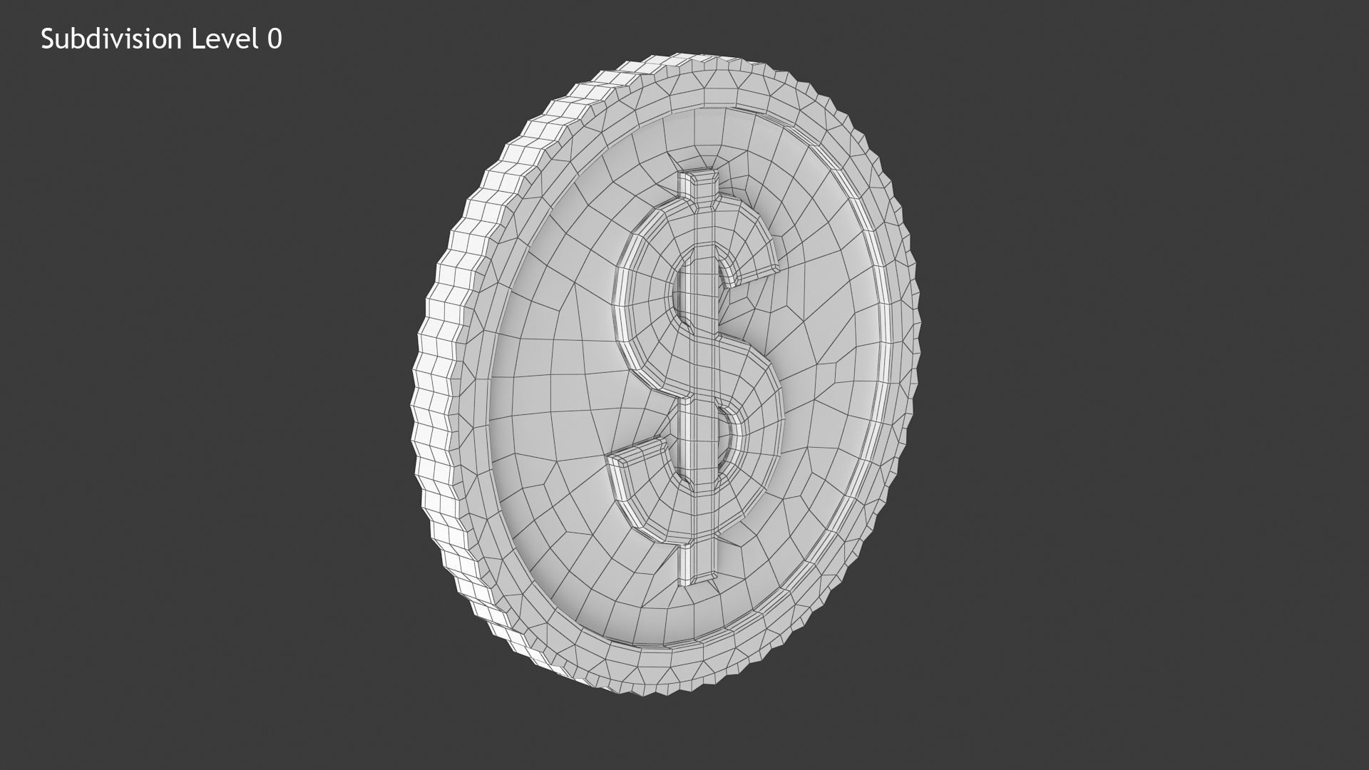 Dollar coin Low-poly 3D model_11