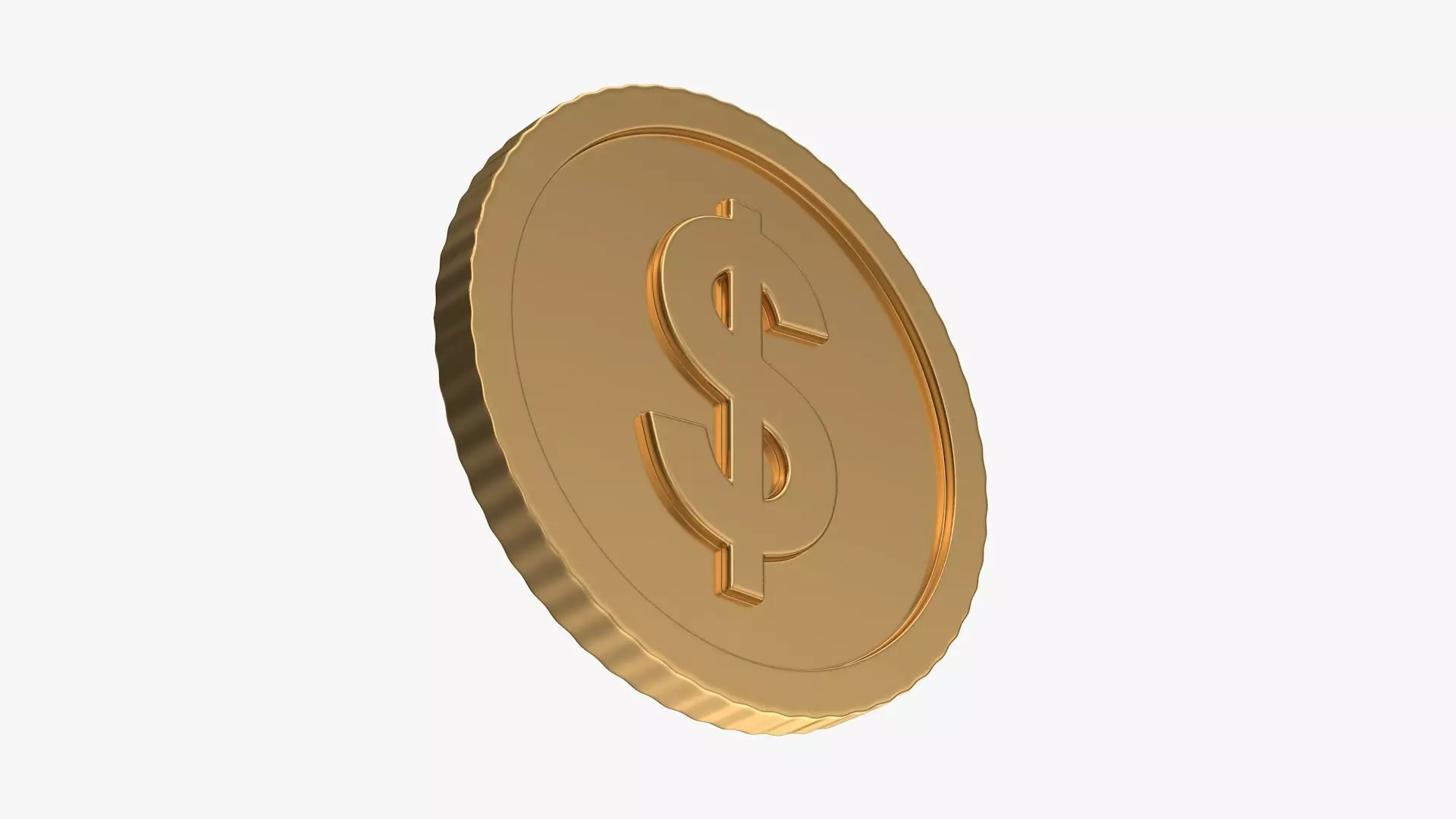 Dollar coin Low-poly 3D model_0