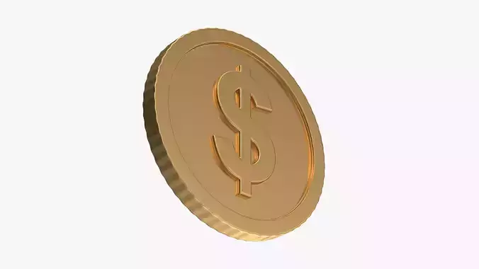 Dollar coin Low-poly 3D model