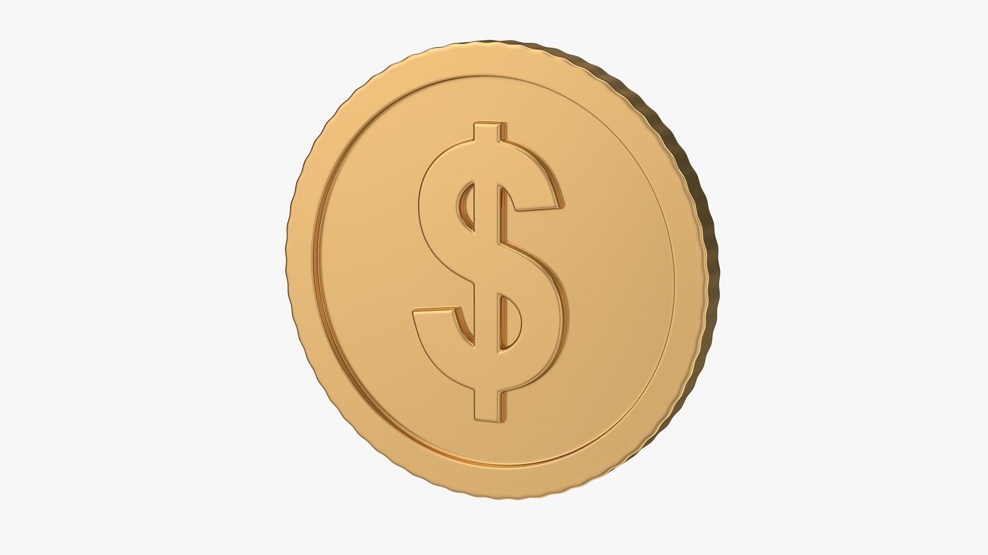 Dollar coin Low-poly 3D model_1